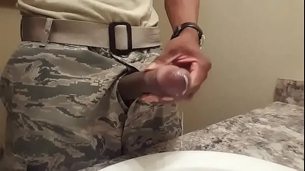 Show Black soldier wanking in the bathroom energy Clips