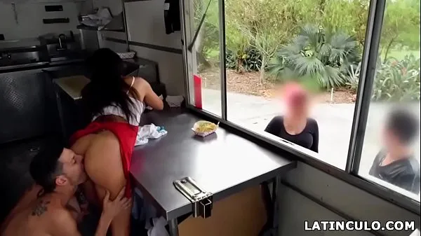 Show Latina taco-girl got fucked in front of customers - Lilly Hall energy Clips