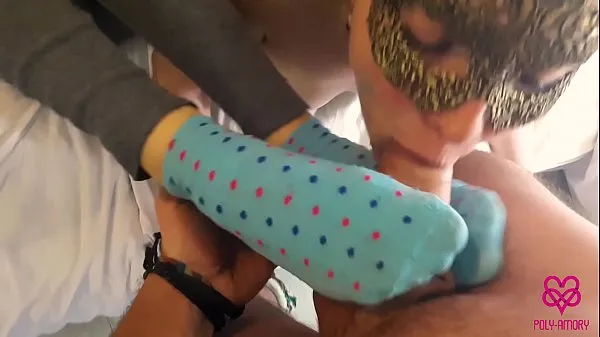 Foot-sock fetish with two girls