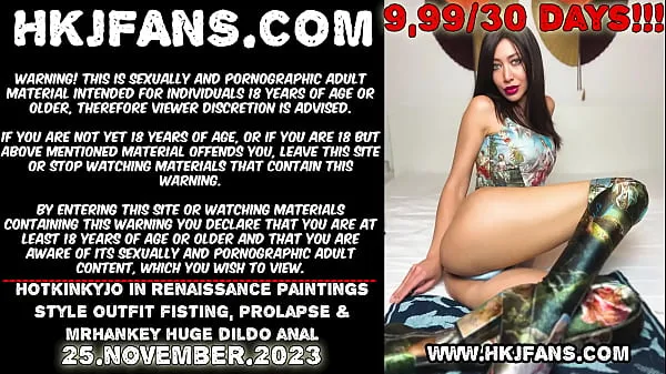 Hotkinkyjo in renaissance paintings style outfit fisting, prolapse & mrhankey huge dildo anal